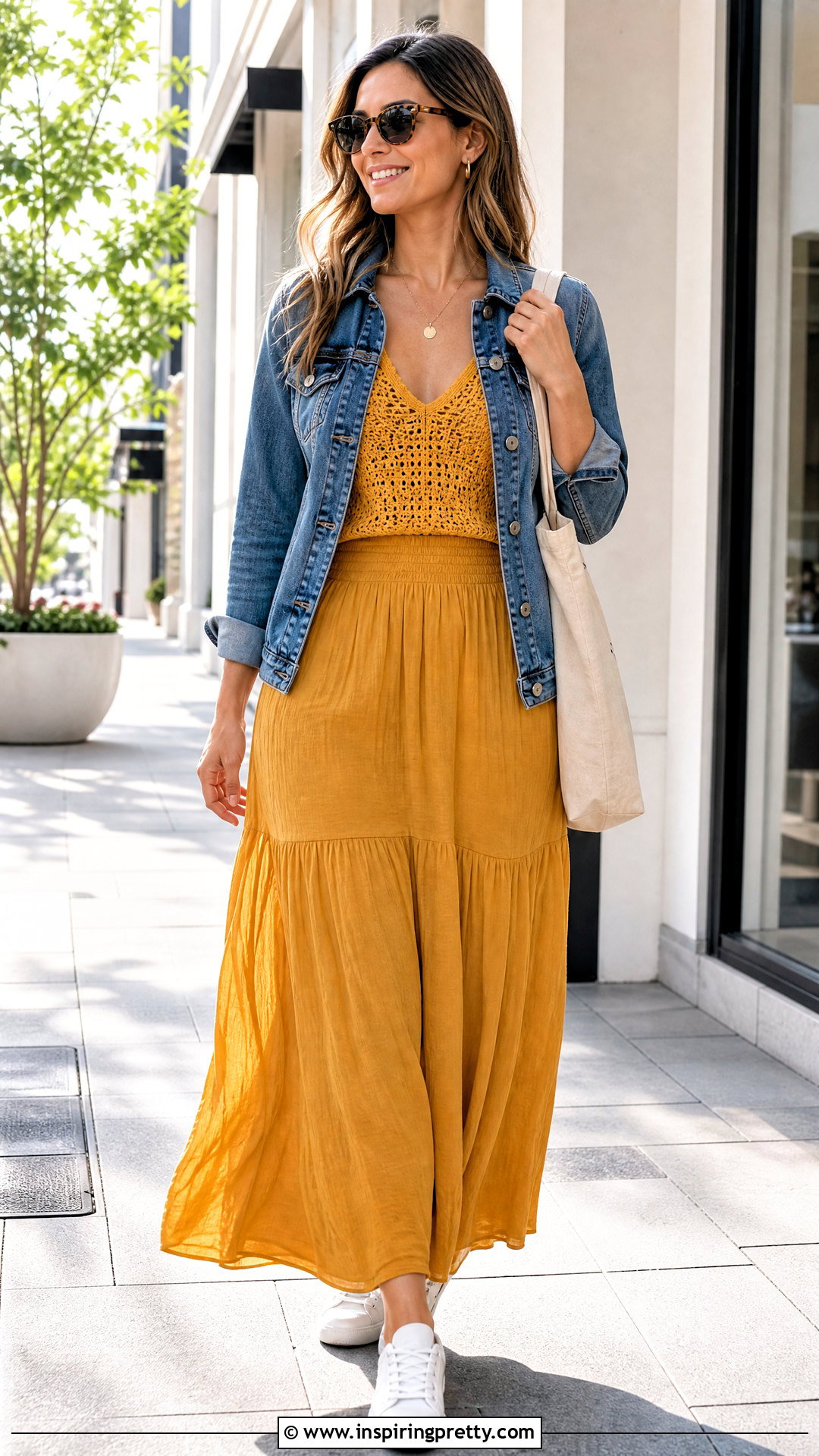 Yellow Crochet Tank Top And Maxi Skirt Casual Outfit - 20 yellow crochet top and skirt set outfit ideas