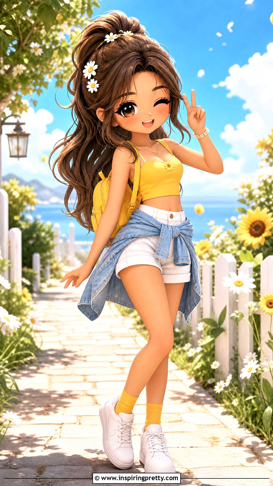 Yellow Crop Top And White Shorts Outfit - 25 gacha life crop top outfit ideas