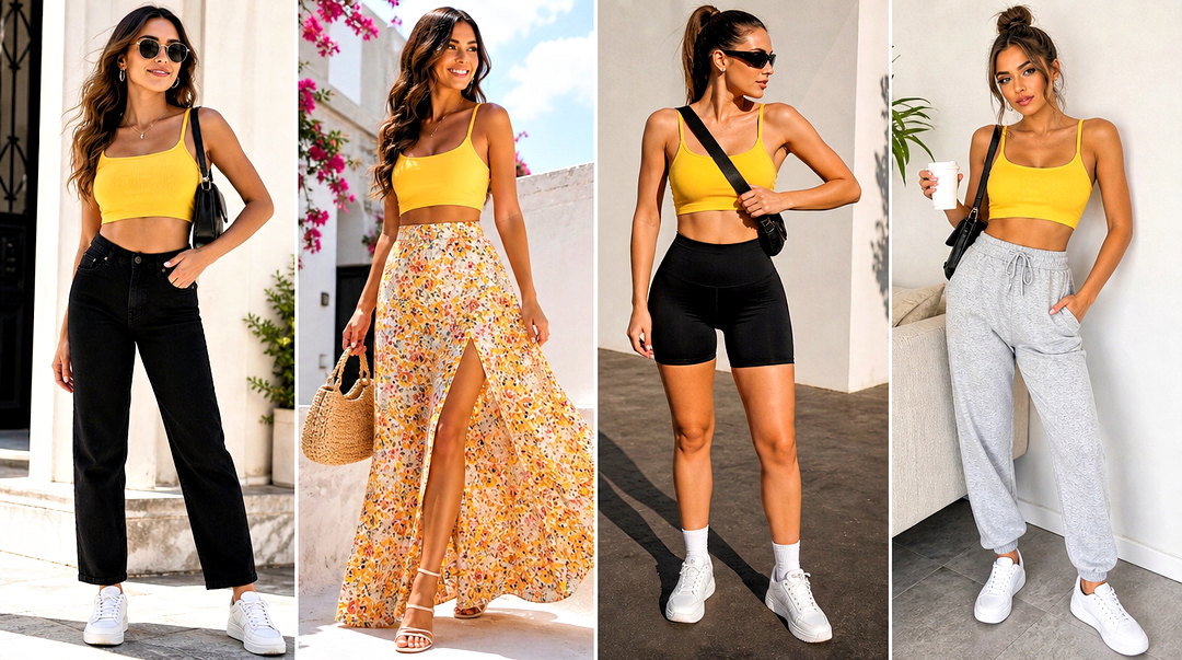 25 Yellow Crop Top Shirt Outfit Ideas for Bright Summer Style
