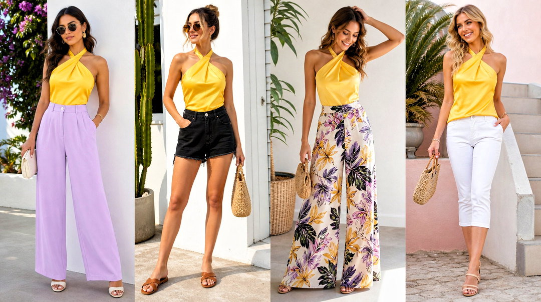 50 Yellow Halter Top Outfit Ideas for Bright Summer Styling
