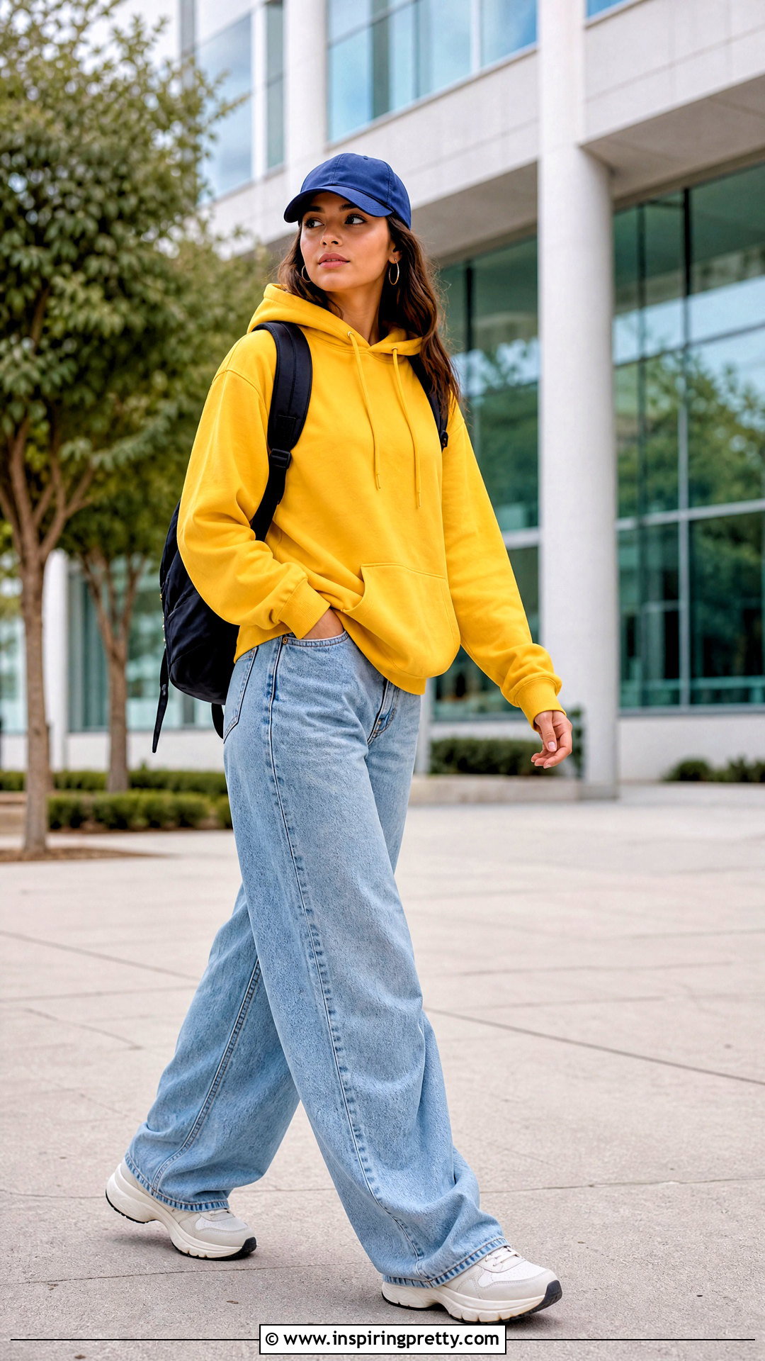 Yellow Hoodie And Baggy Jeans - 50 yellow top and jeans outfit ideas