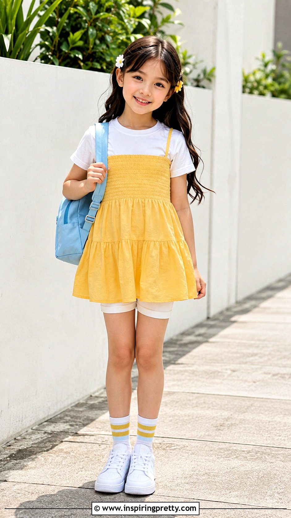 Yellow Kids Tube Top Dress With White Sneakers - 25 Kids Tube Top Dresses