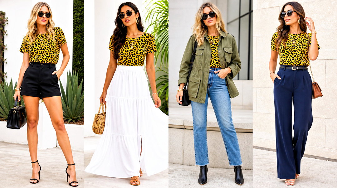 20 Yellow Leopard Print Top Outfit Ideas for Bold Style