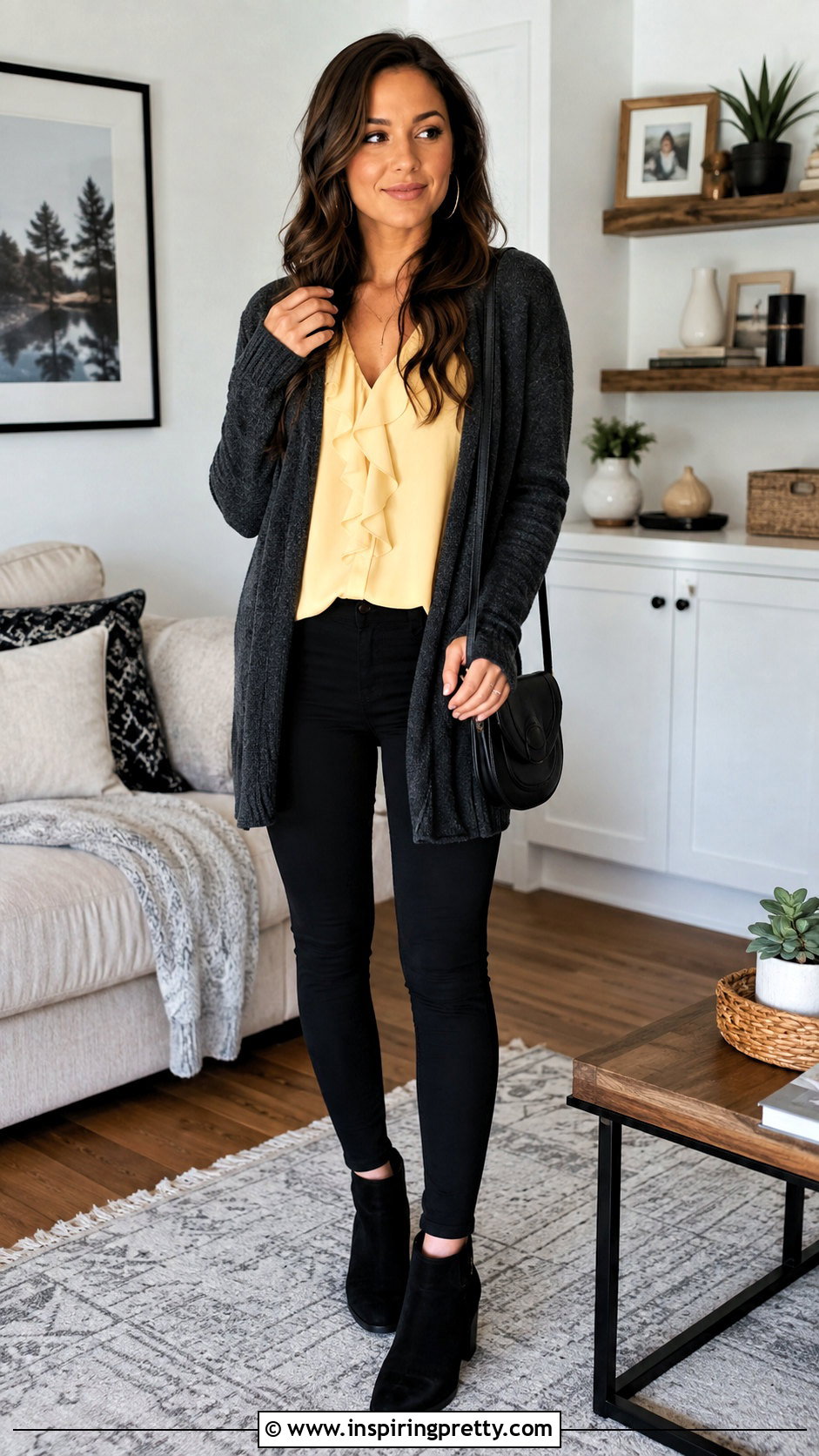 Yellow Ruffle Top With Black Leggings - 25 pretty little liars yellow tops