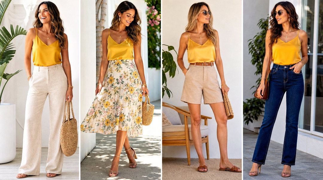 25 Yellow Silk Tank Top Outfit Ideas for an Elegant Glow