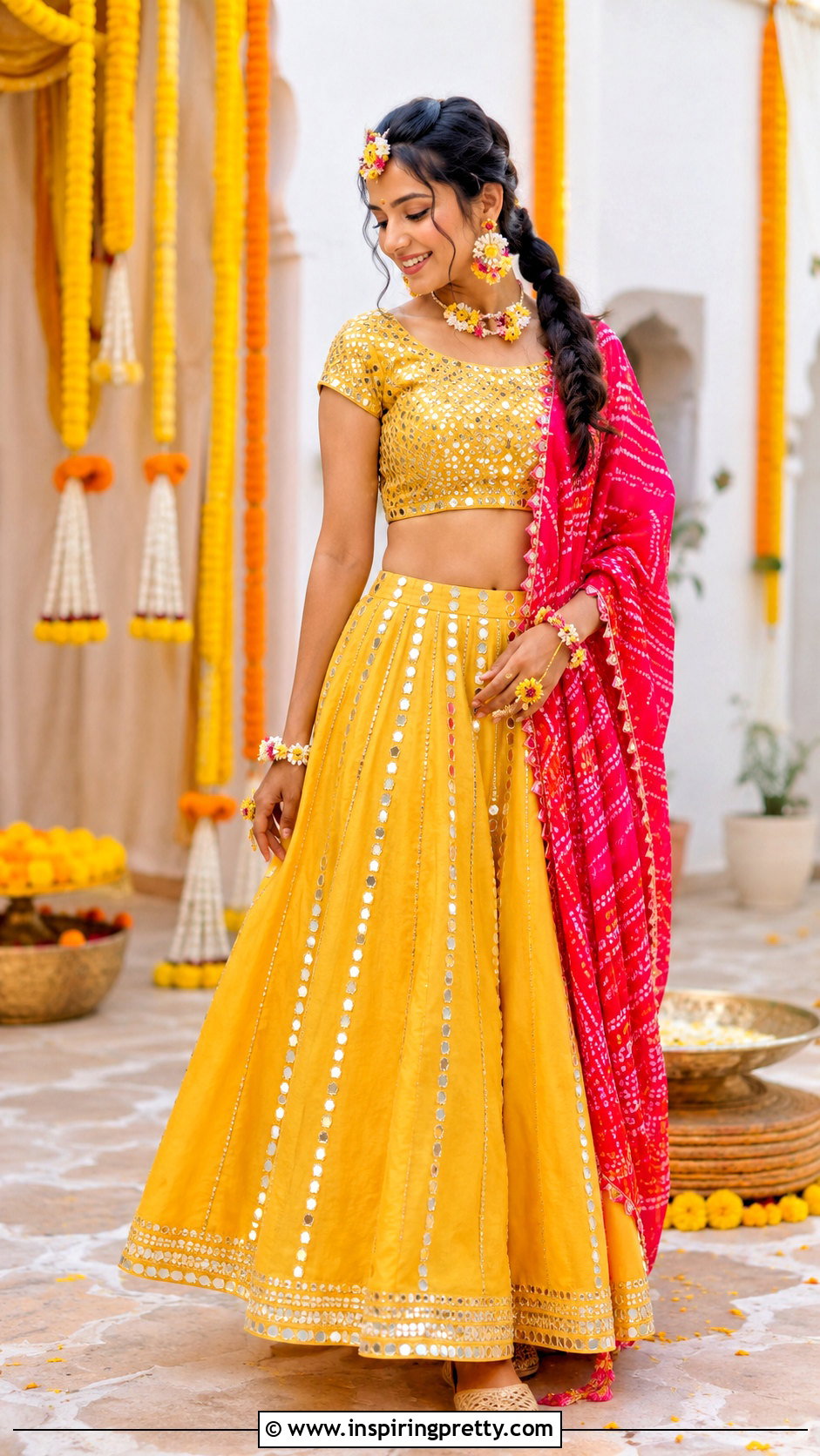Yellow Skirt And Crop Top For Haldi - 50 skirt and crop top indian weddings