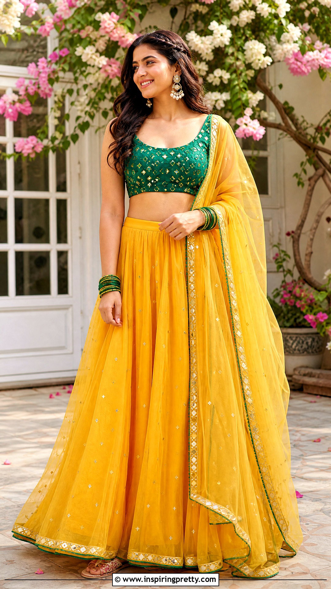 Yellow Skirt With Green Blouse - 50 skirt top indian outfit ideas