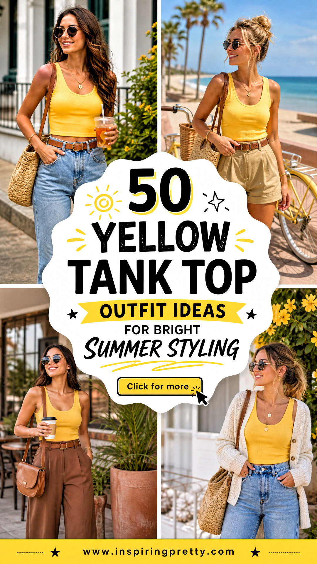 50 Yellow Tank Top Outfit Ideas for Bright Summer Styling - 50 Yellow Tank Top Outfit Ideas for Bright Summer Styling