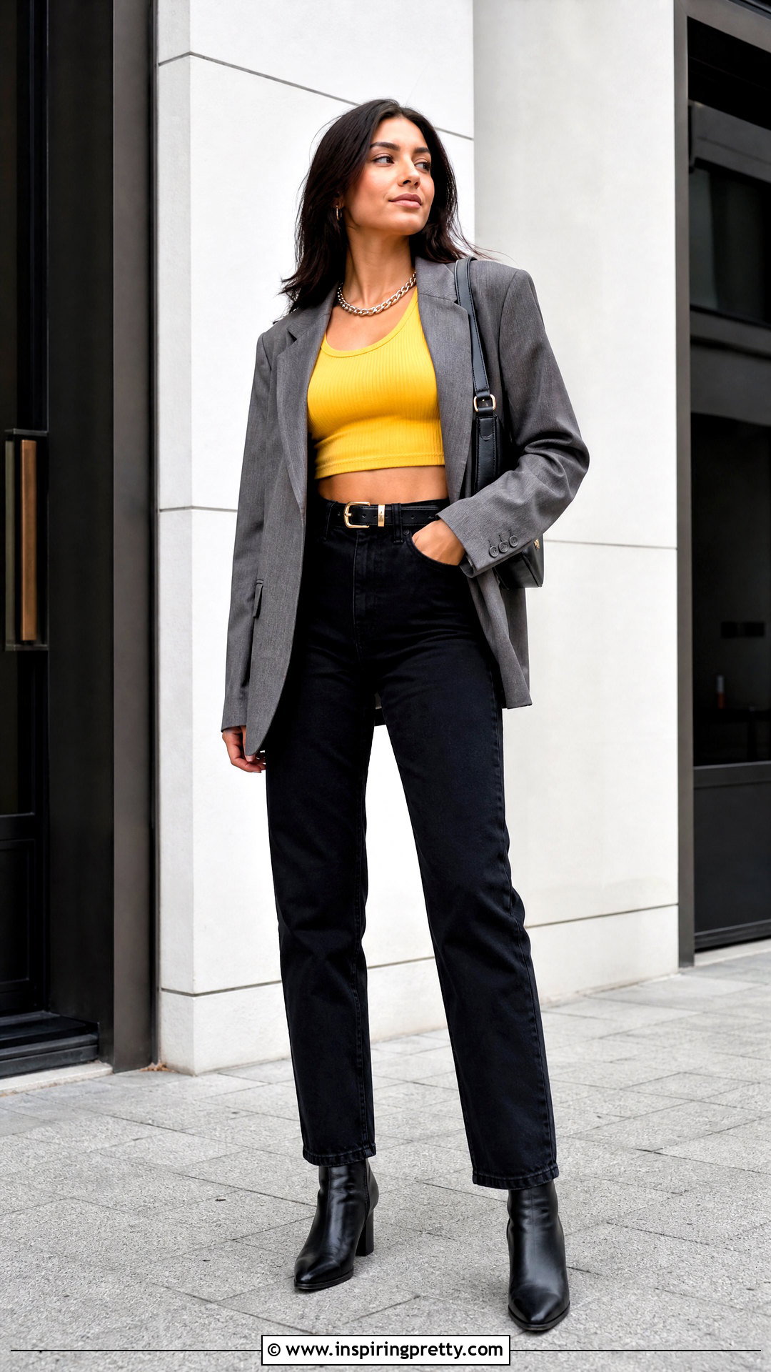 Yellow Tank Top With Black Jeans - 50 yellow tank top outfit ideas