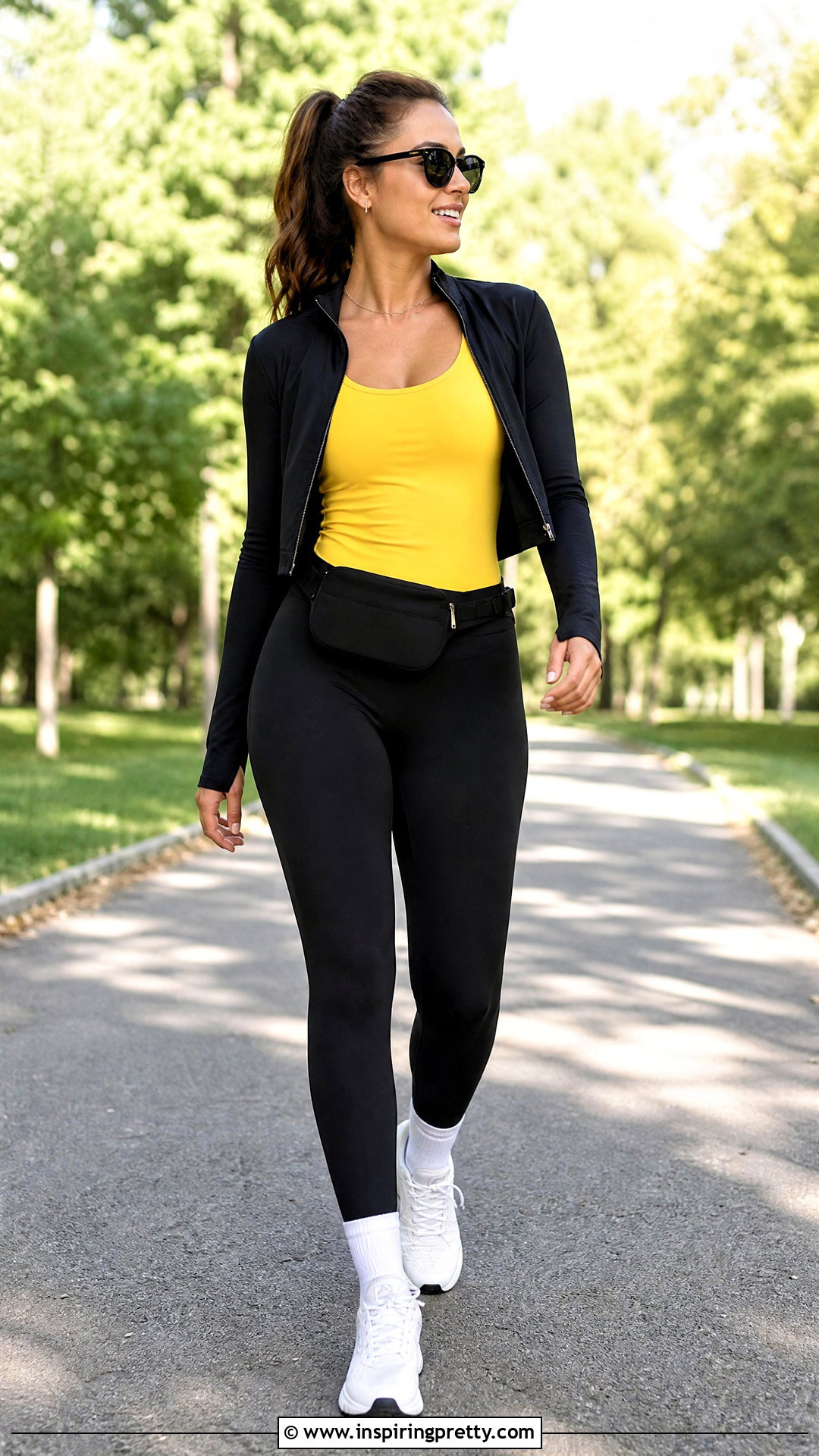 Yellow Tank Top With High Waisted Leggings - 50 yellow tank top outfit ideas