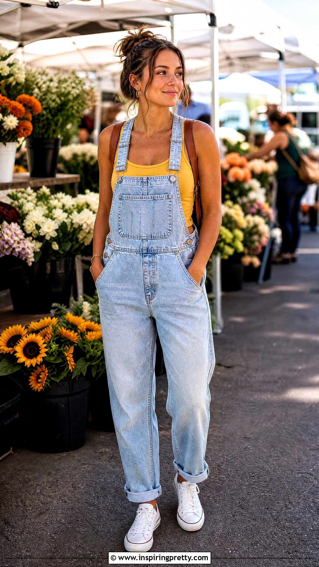 Yellow Tank Top With Overalls - 50 yellow tank top outfit ideas