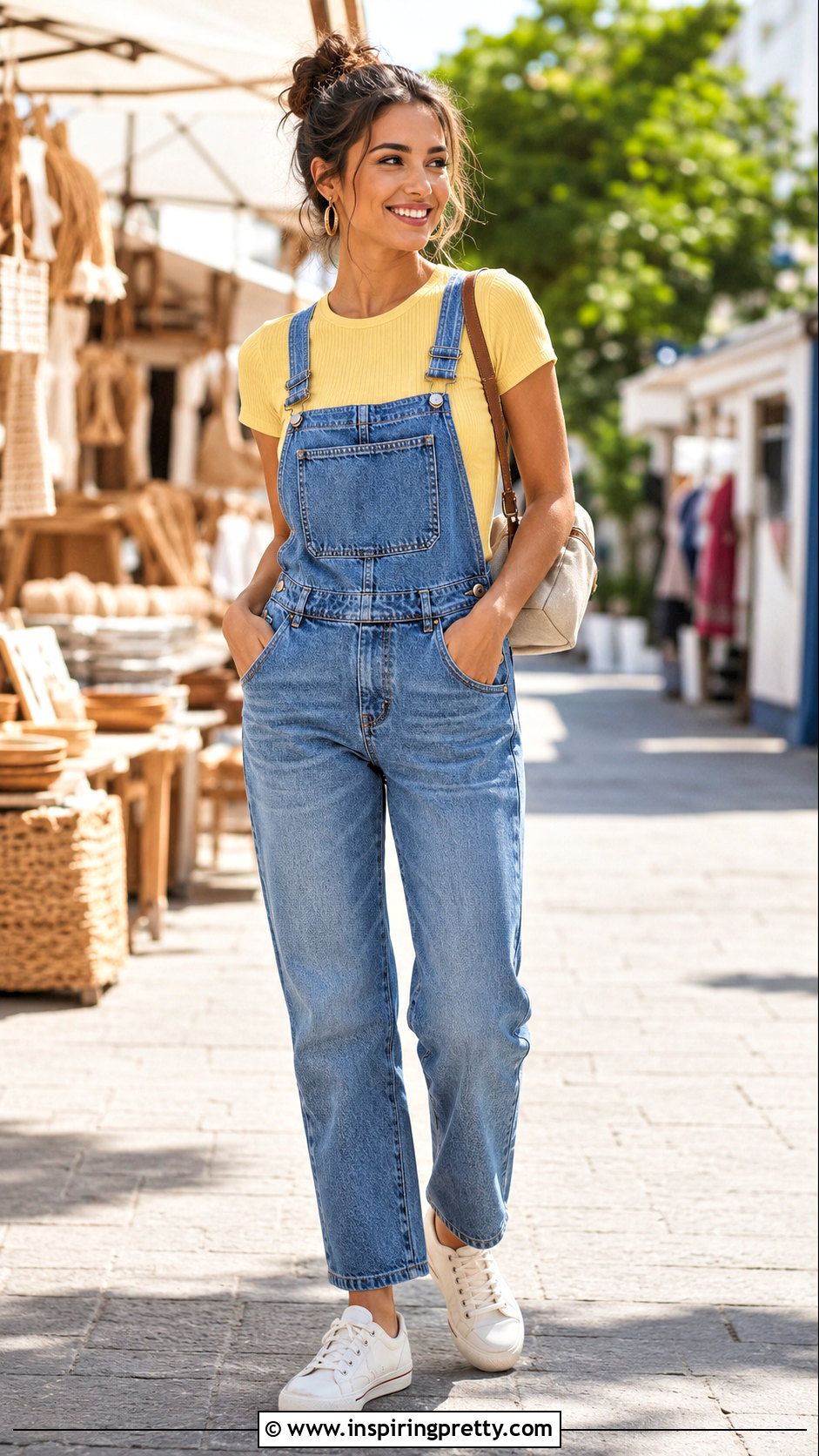 Yellow Top With Denim Overalls - how to style yellow top (50 ways)