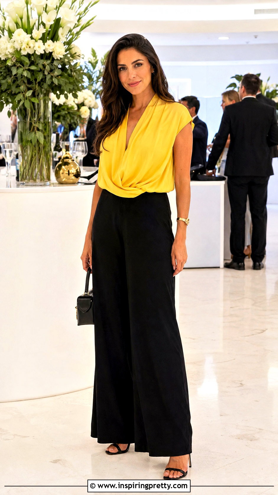 Yellow Top With Palazzo Pants For An Event - how to style yellow top (50 ways)