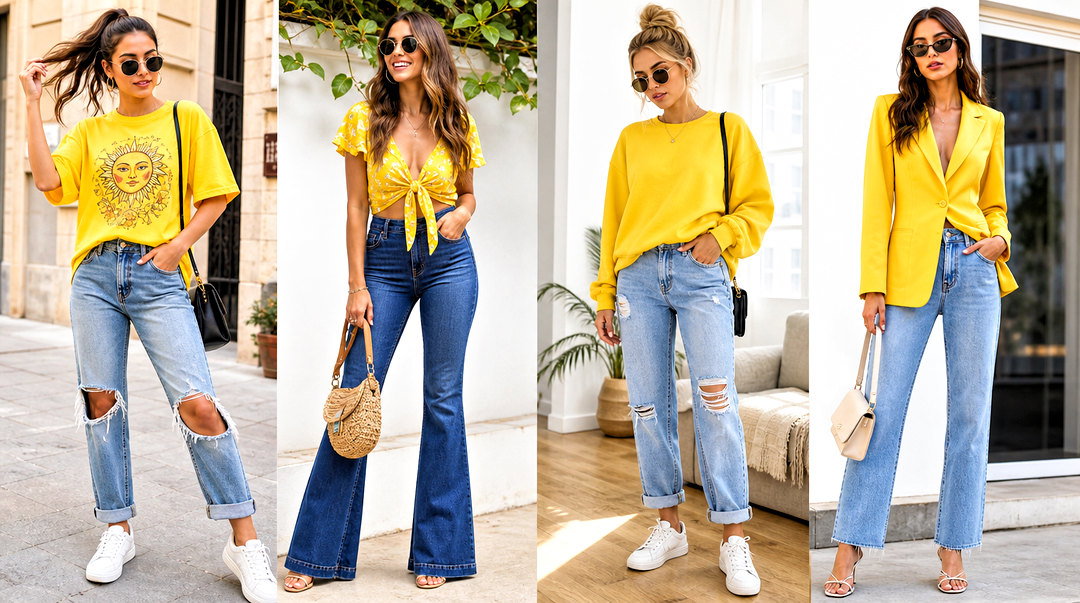 50 Yellow Top and Jeans Outfit Ideas for Fresh Casual Style