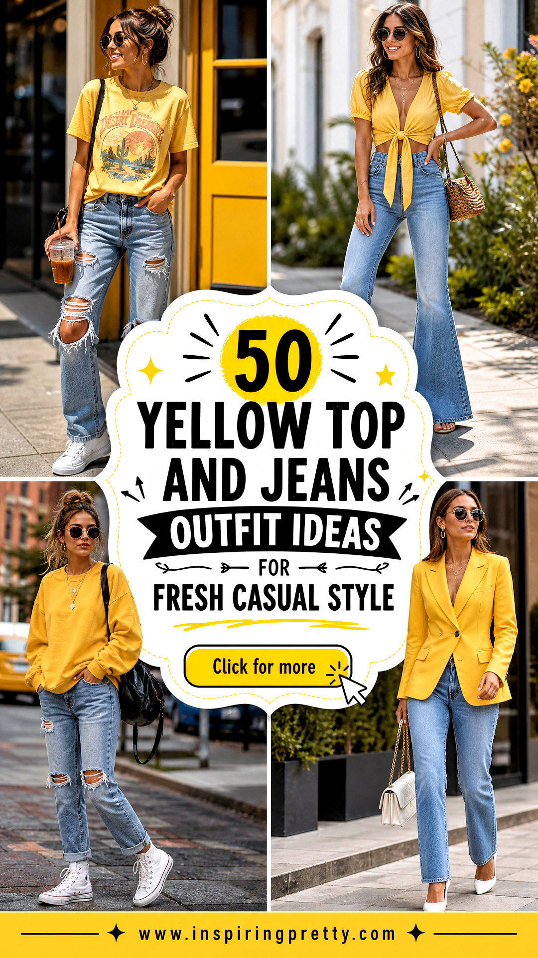 50 Yellow Top and Jeans Outfit Ideas for Fresh Casual Style - 50 Yellow Top and Jeans Outfit Ideas for Fresh Casual Style