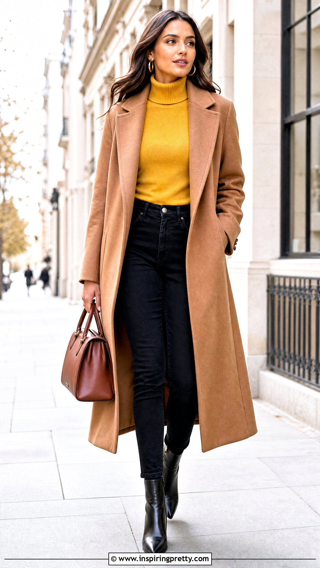 Yellow Turtleneck And Black Jeans - 50 yellow top and jeans outfit ideas