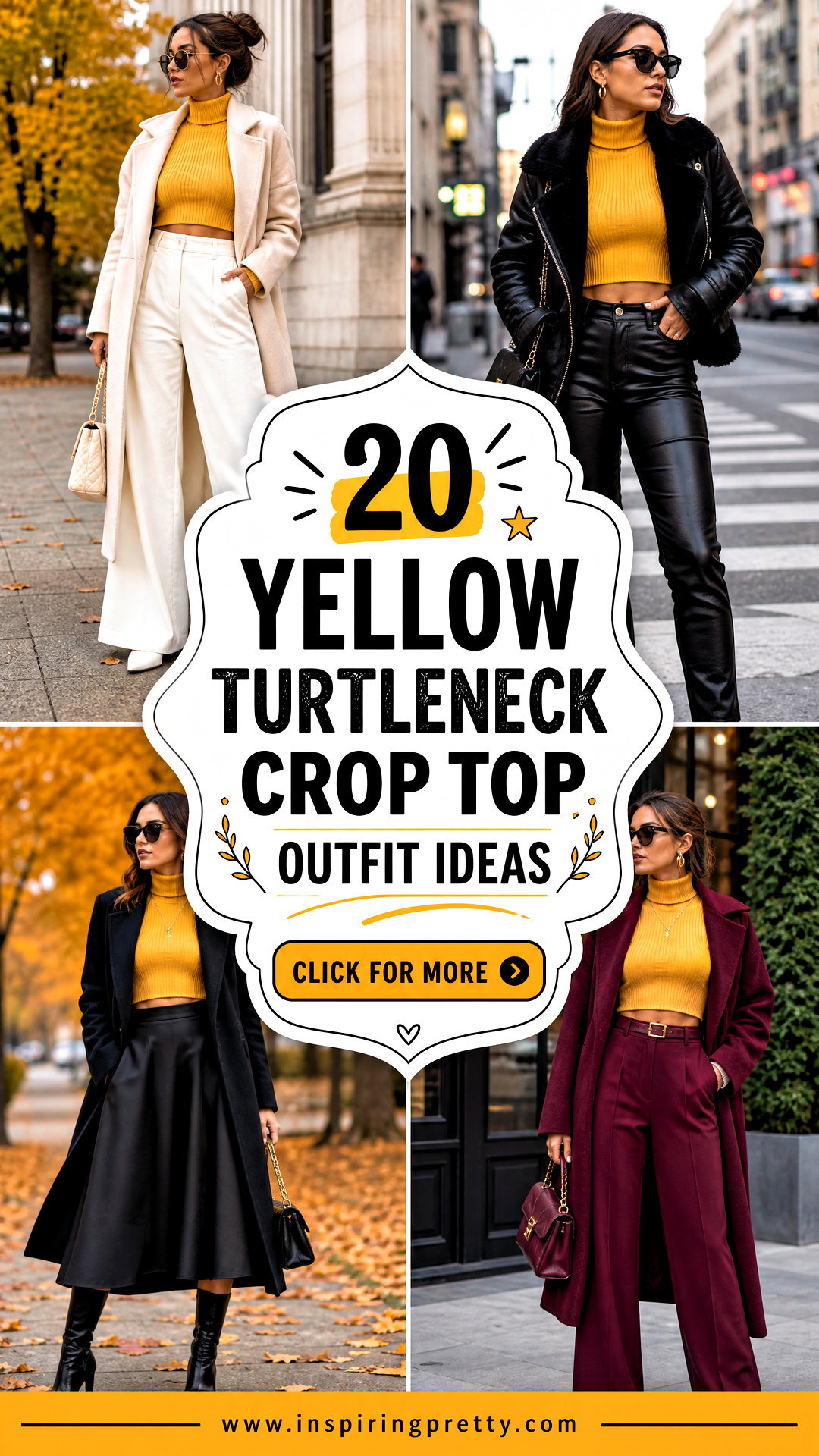 20 Yellow Turtleneck Crop Top Outfit Ideas for Cool Weather - 20 Yellow Turtleneck Crop Top Outfit Ideas for Cool Weather