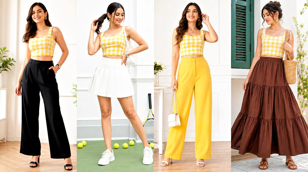 20 Yellow and White Checkered Top Outfit Ideas for Summer