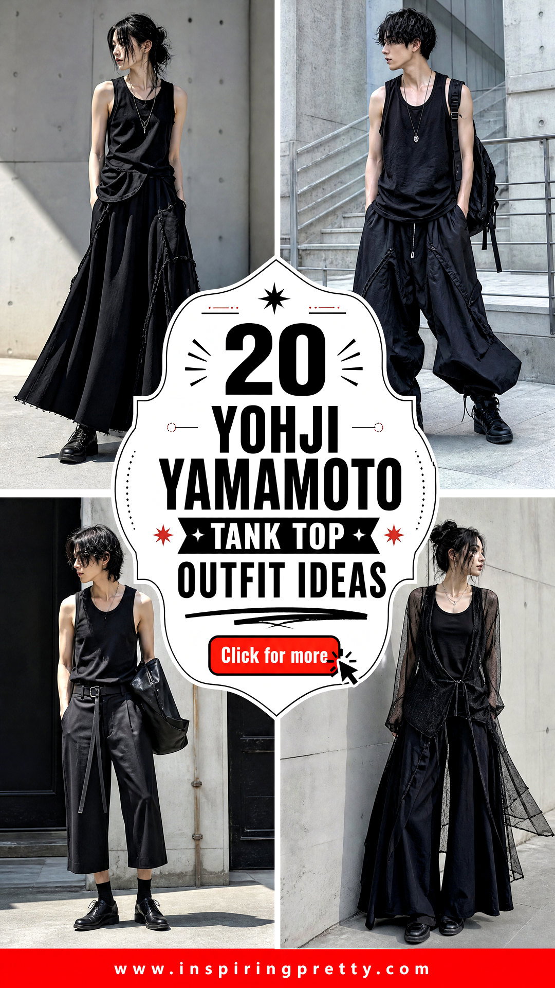 20 Yohji Yamamoto Tank Top Outfit Ideas for Street Style - 20 Yohji Yamamoto Tank Top Outfit Ideas for Street Style