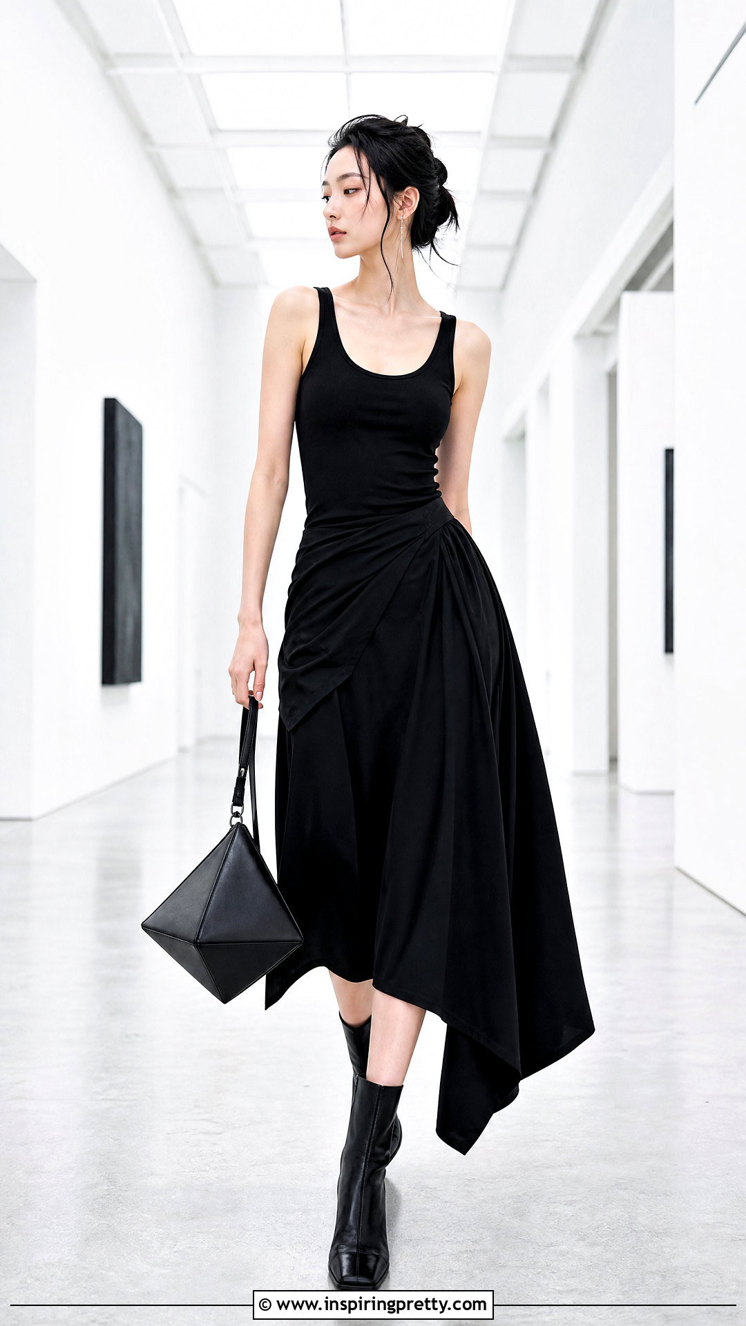 Yohji Yamamoto Tank Top With Asymmetric Skirt - 20 yohji yamamoto tank top outfit ideas