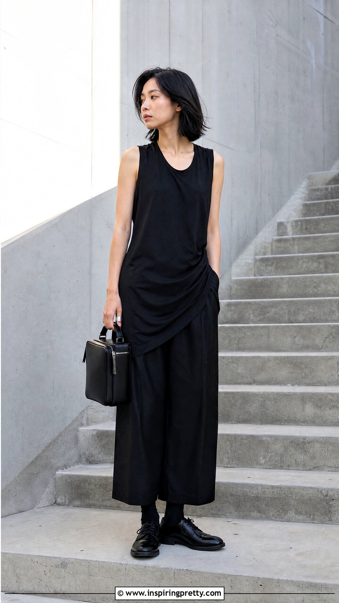 Yohji Yamamoto Tank Top With Cropped Trousers - 20 yohji yamamoto tank top outfit ideas