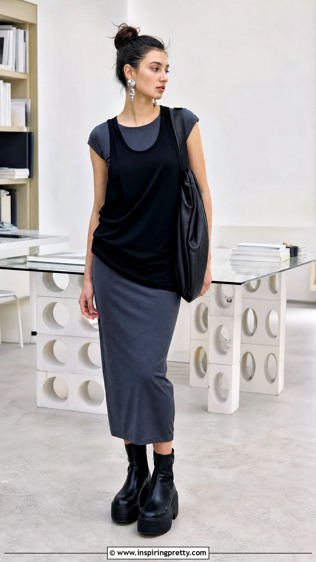 Yohji Yamamoto Tank Top With Layered Dress - 20 yohji yamamoto tank top outfit ideas