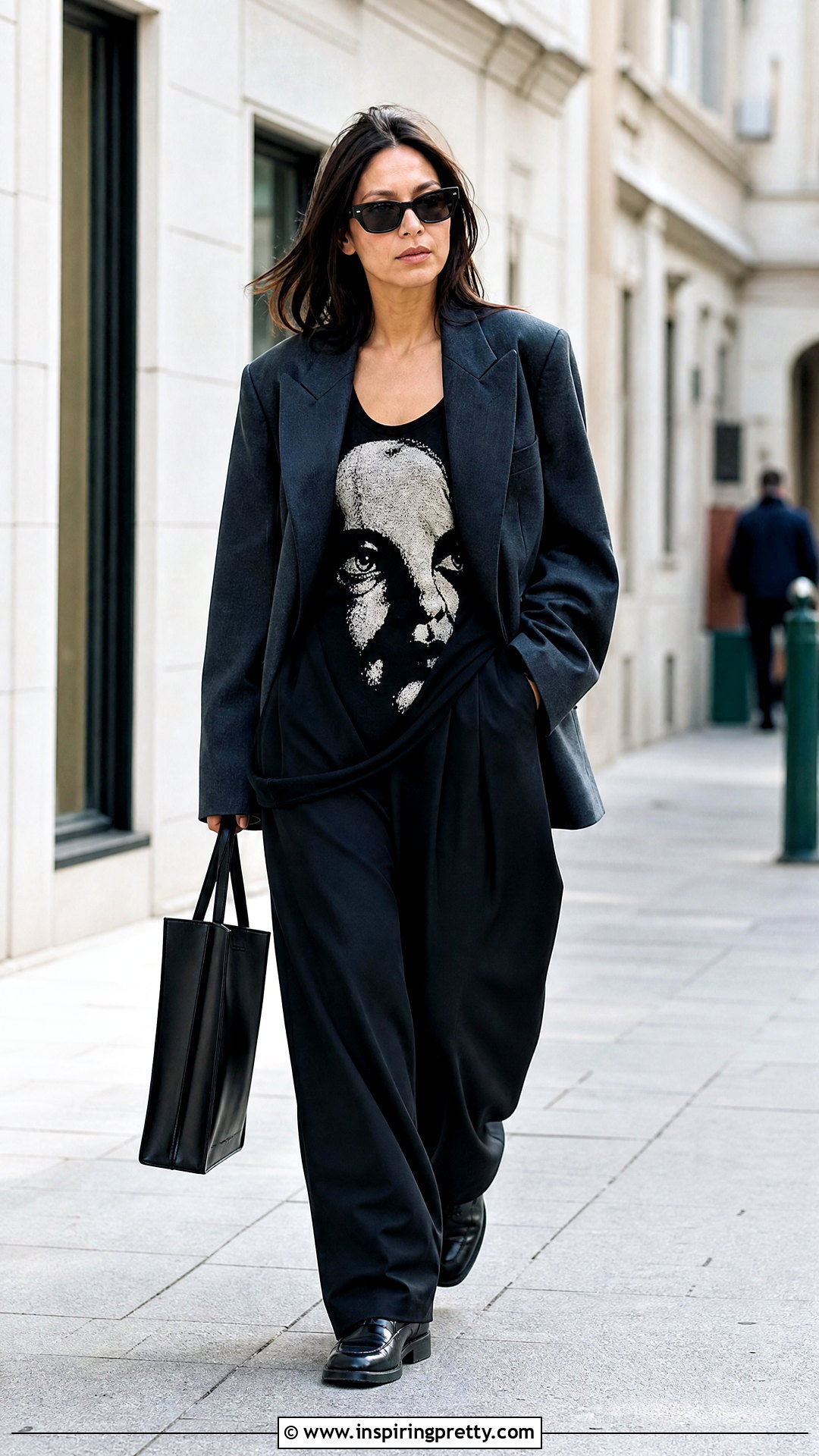Yohji Yamamoto Tank Top With Oversized Blazer - 20 yohji yamamoto tank top outfit ideas