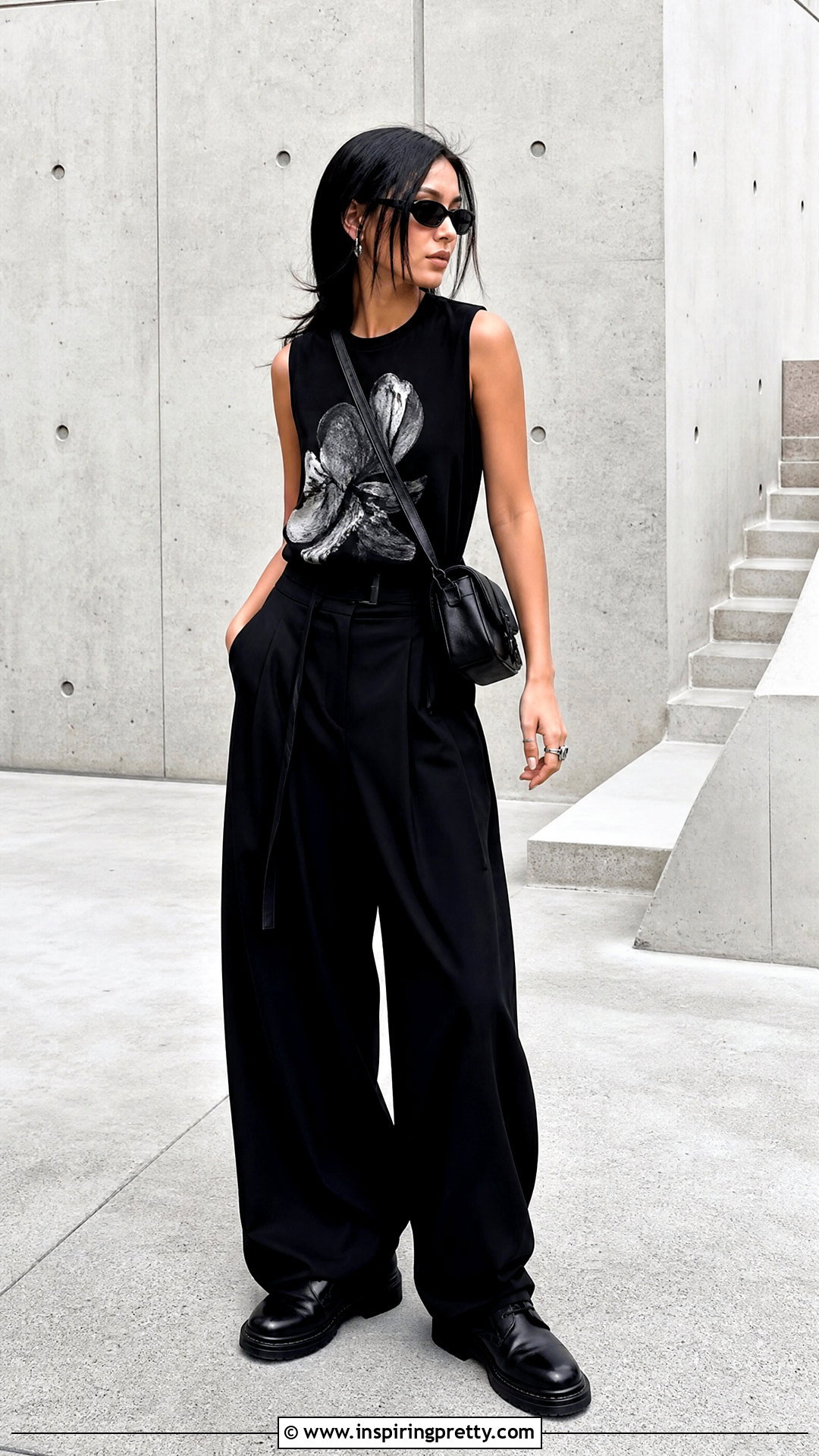 Yohji Yamamoto Tank Top With Wide Leg Trousers - 20 yohji yamamoto tank top outfit ideas