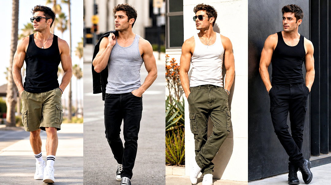 20 Zac Efron Tank Top Outfit Ideas for Sporty Summer Style
