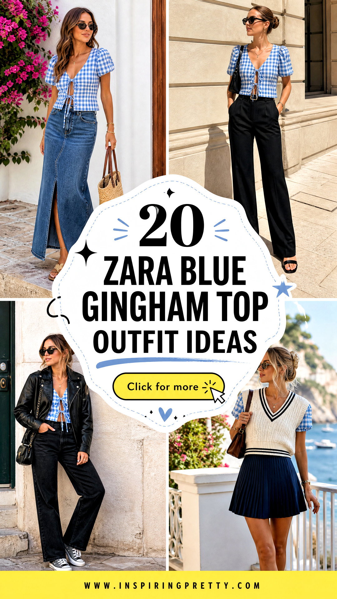 20 Zara Blue Gingham Top Outfit Ideas for Fresh Summer Style - 20 Zara Blue Gingham Top Outfit Ideas for Fresh Summer Style