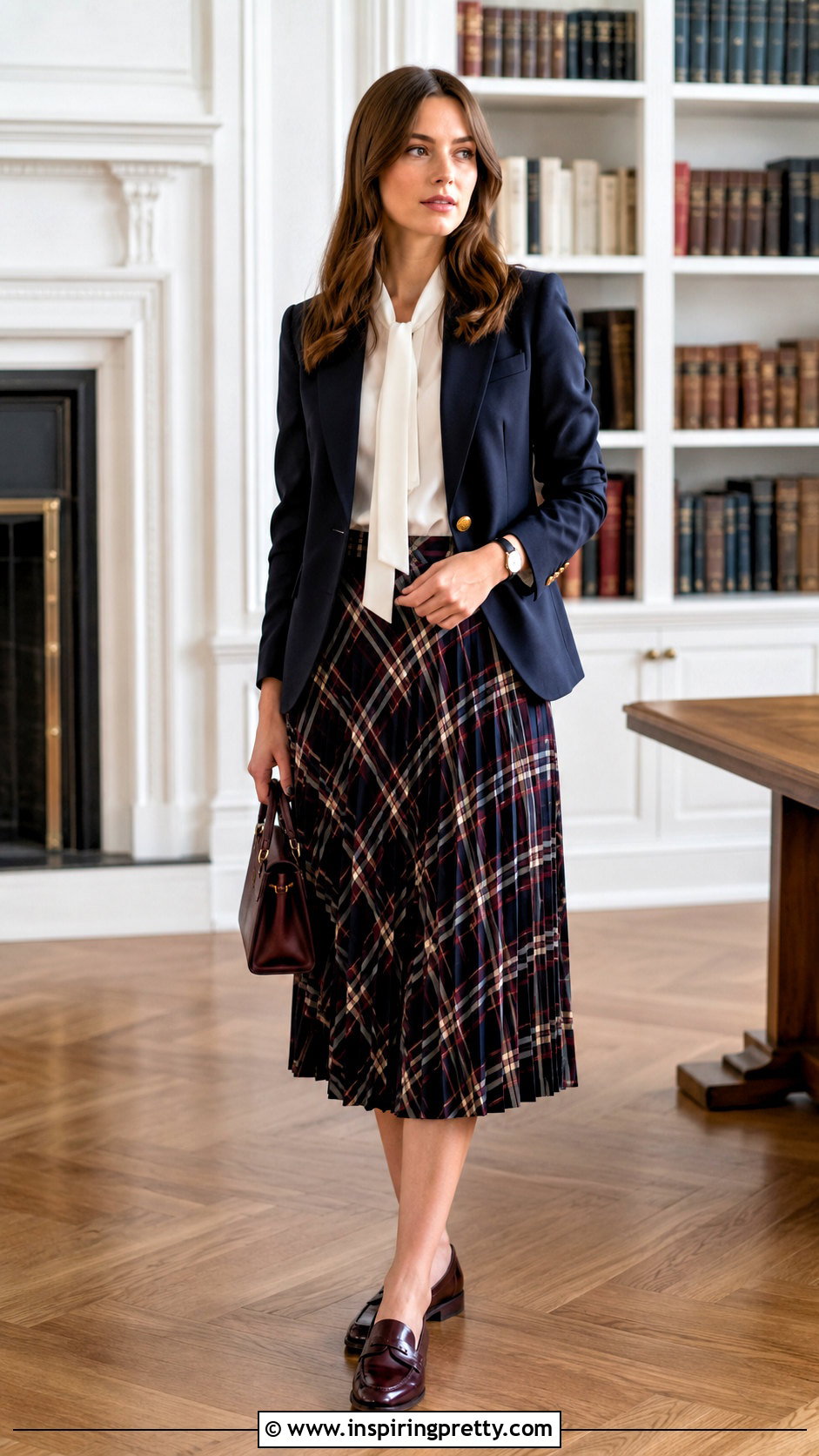 Zara Bow Blouse With Plaid Skirt - 20 preppy tops from zara ideas