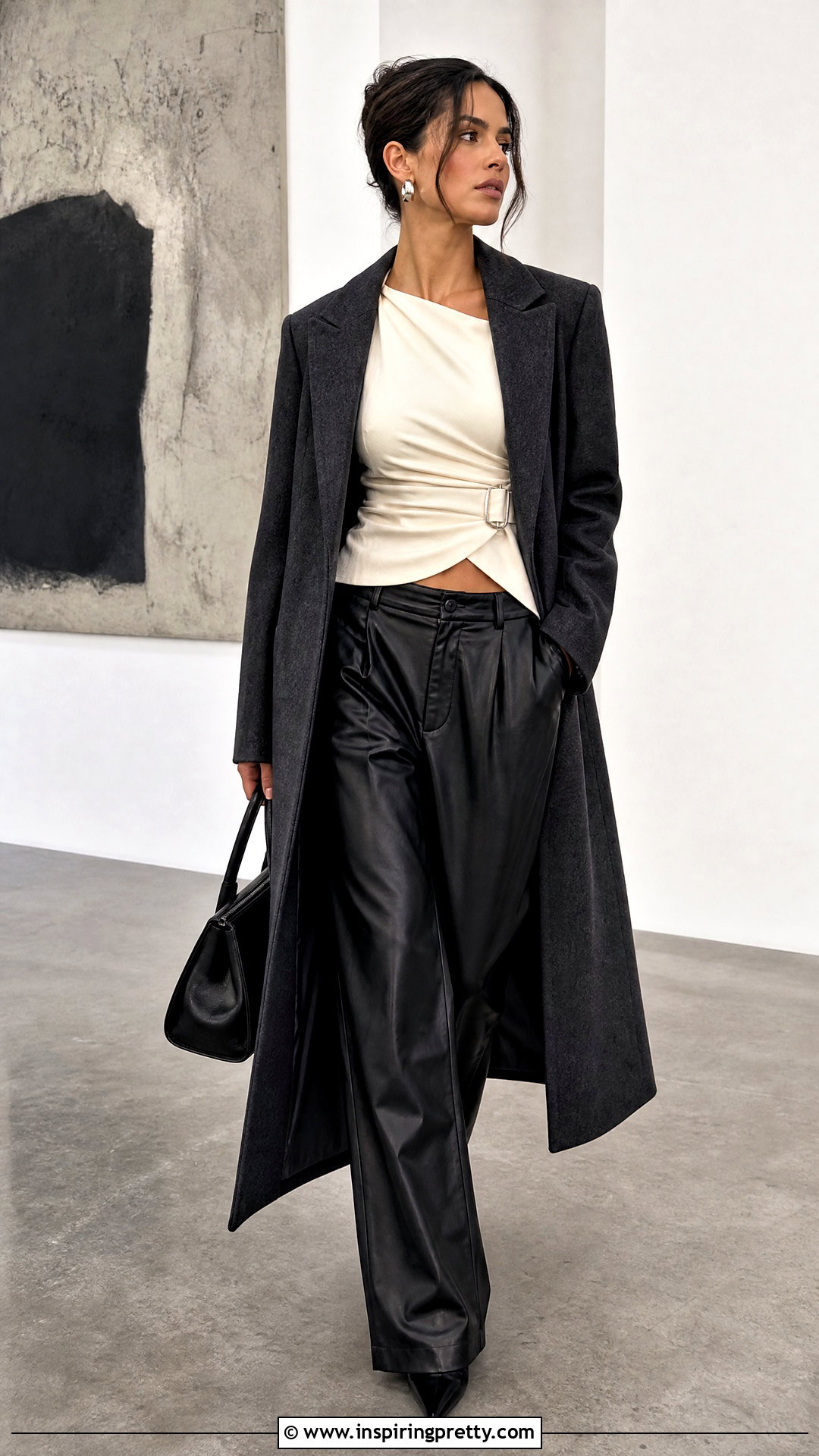 Zara Buckle Top With Faux Leather Pants And Pointed Heels - 25 zara buckle top outfit ideas