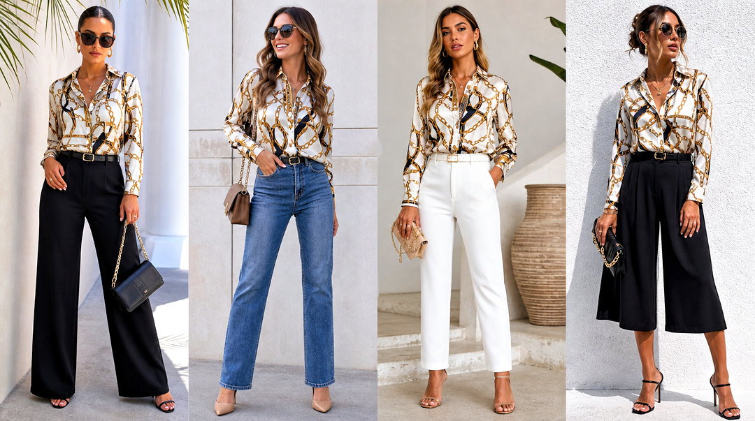 20 Zara Chain Print Top Outfit Ideas for Statement Style