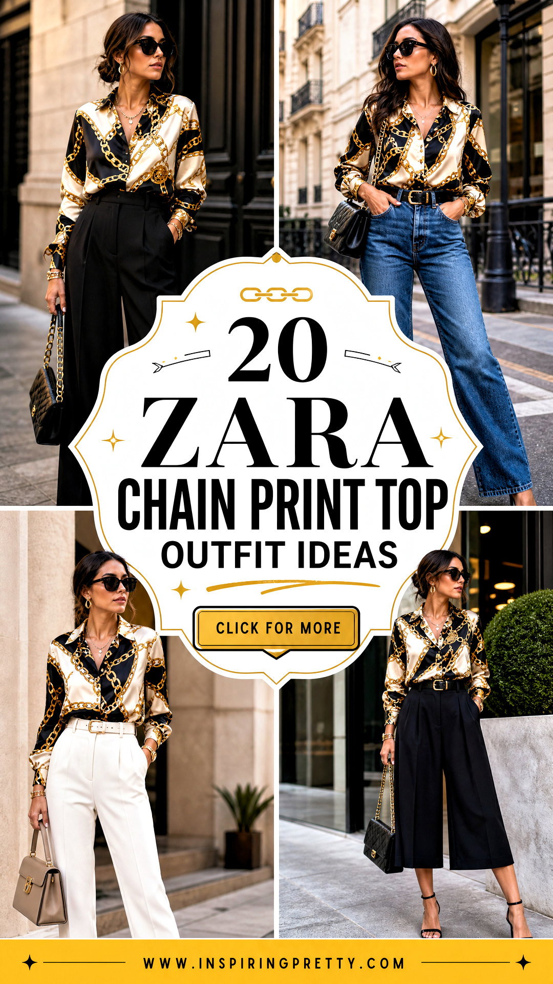 20 Zara Chain Print Top Outfit Ideas for Statement Style - 20 Zara Chain Print Top Outfit Ideas for Statement Style