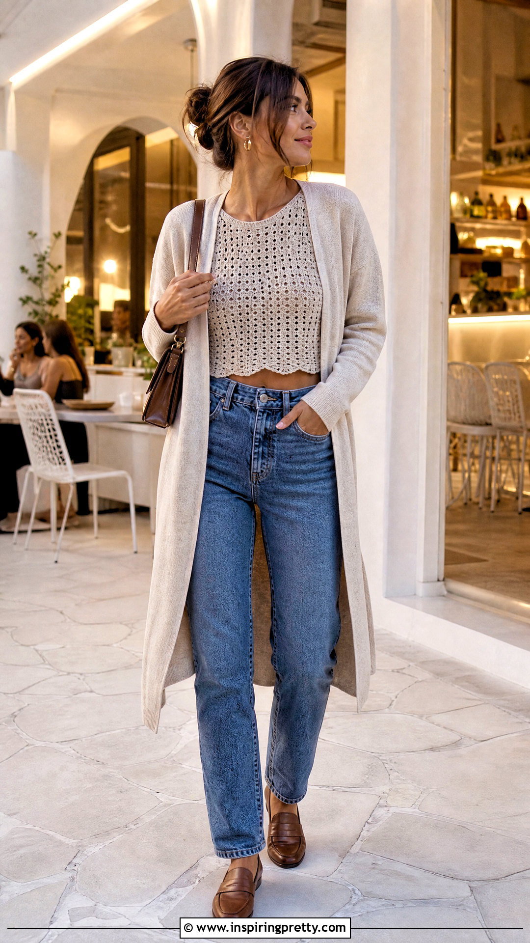 Zara Crochet Crop Top With Cardigan And Jeans - 25 zara crochet crop top outfit ideas