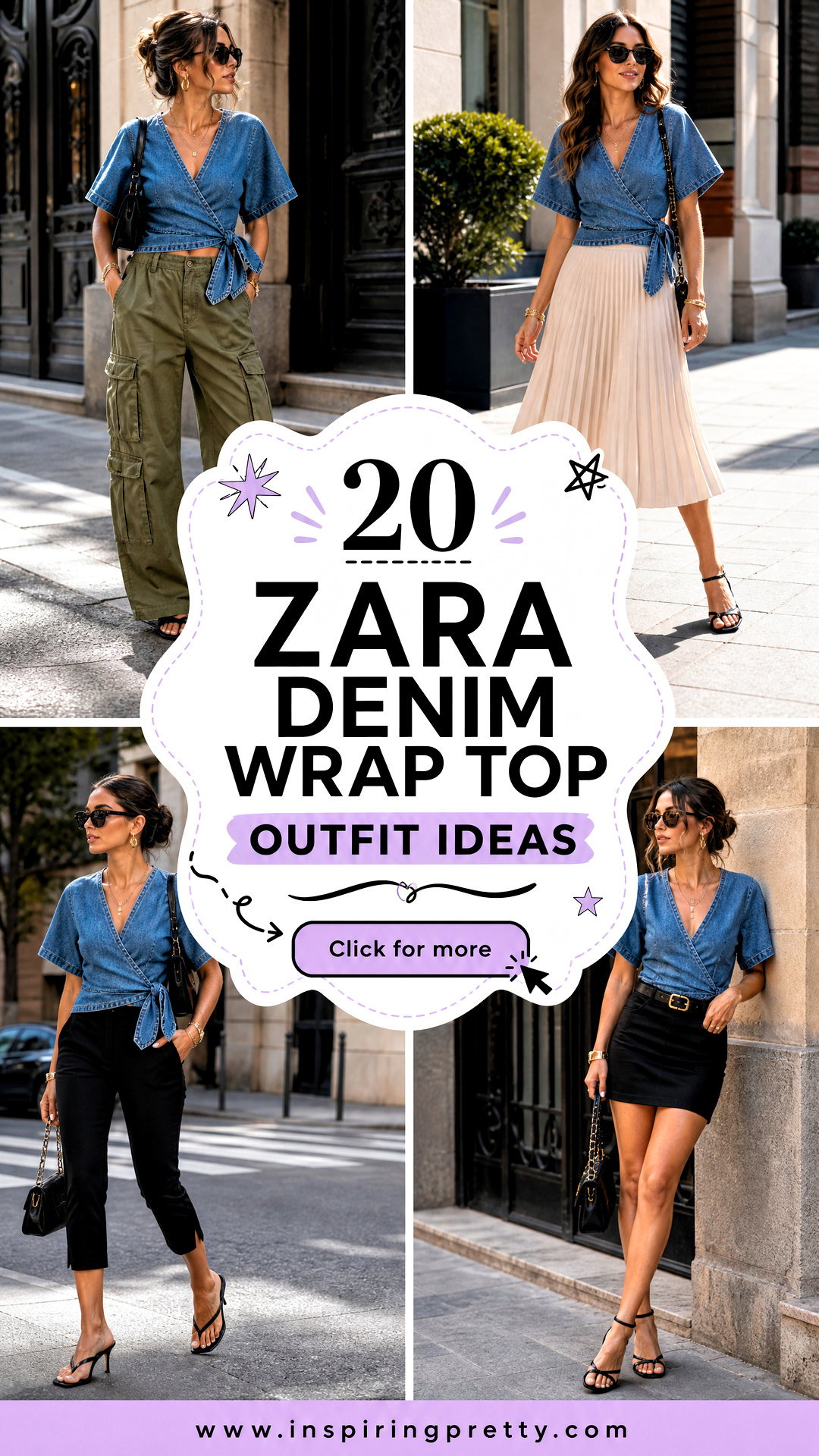 20 Zara Denim Wrap Top Outfit Ideas for Effortless Style - 20 Zara Denim Wrap Top Outfit Ideas for Effortless Style