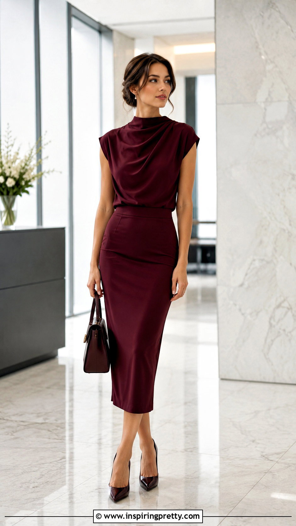 Zara Draped Top With Pencil Skirt - 50 zara top outfit ideas