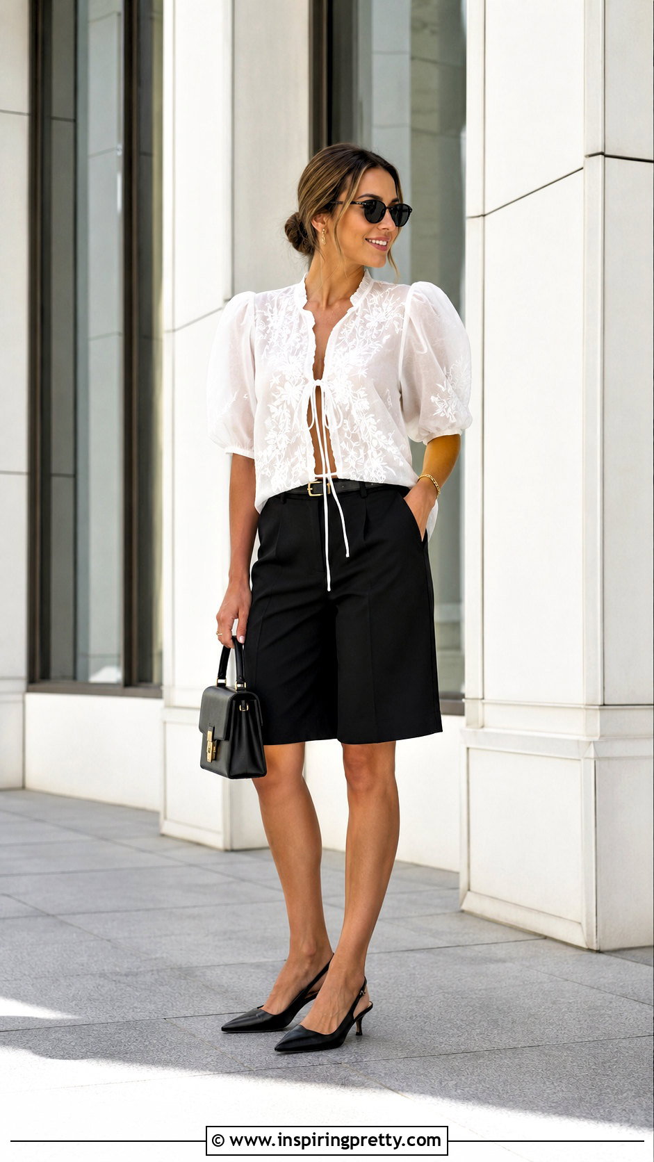 Zara Embroidered Top With Ties and Bermuda Shorts - 20 zara embroidered top with ties