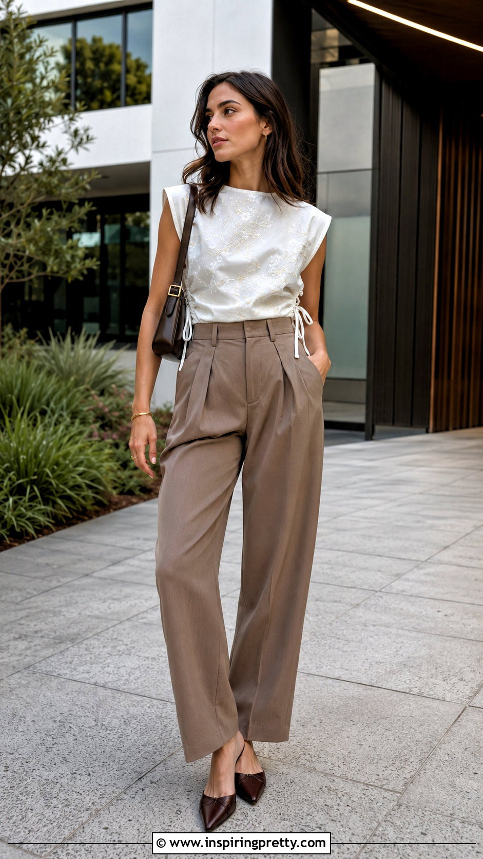 Zara Embroidered Top With Ties and Pleated Trousers - 20 zara embroidered top with ties