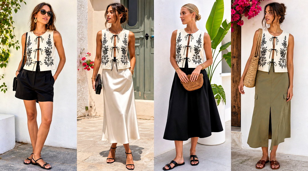 20 Zara Embroidered Top With Ties for Fresh Boho Outfits