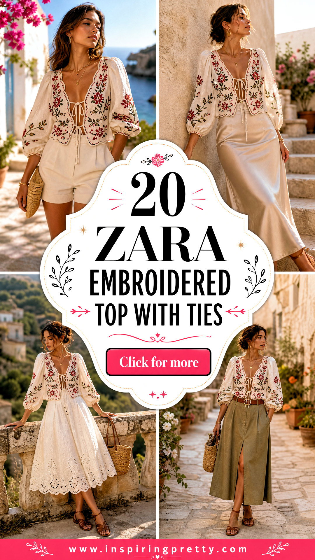 20 Zara Embroidered Top With Ties for Fresh Boho Outfits - 20 Zara Embroidered Top With Ties for Fresh Boho Outfits