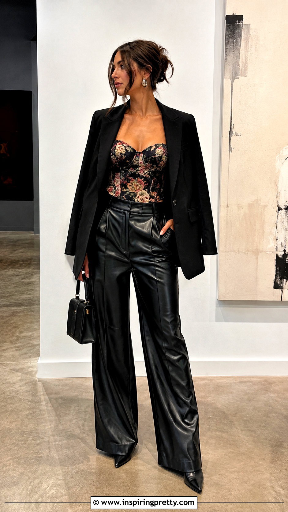 Zara Floral Corset Top With Leather Pants - 25 zara floral corset top outfit ideas