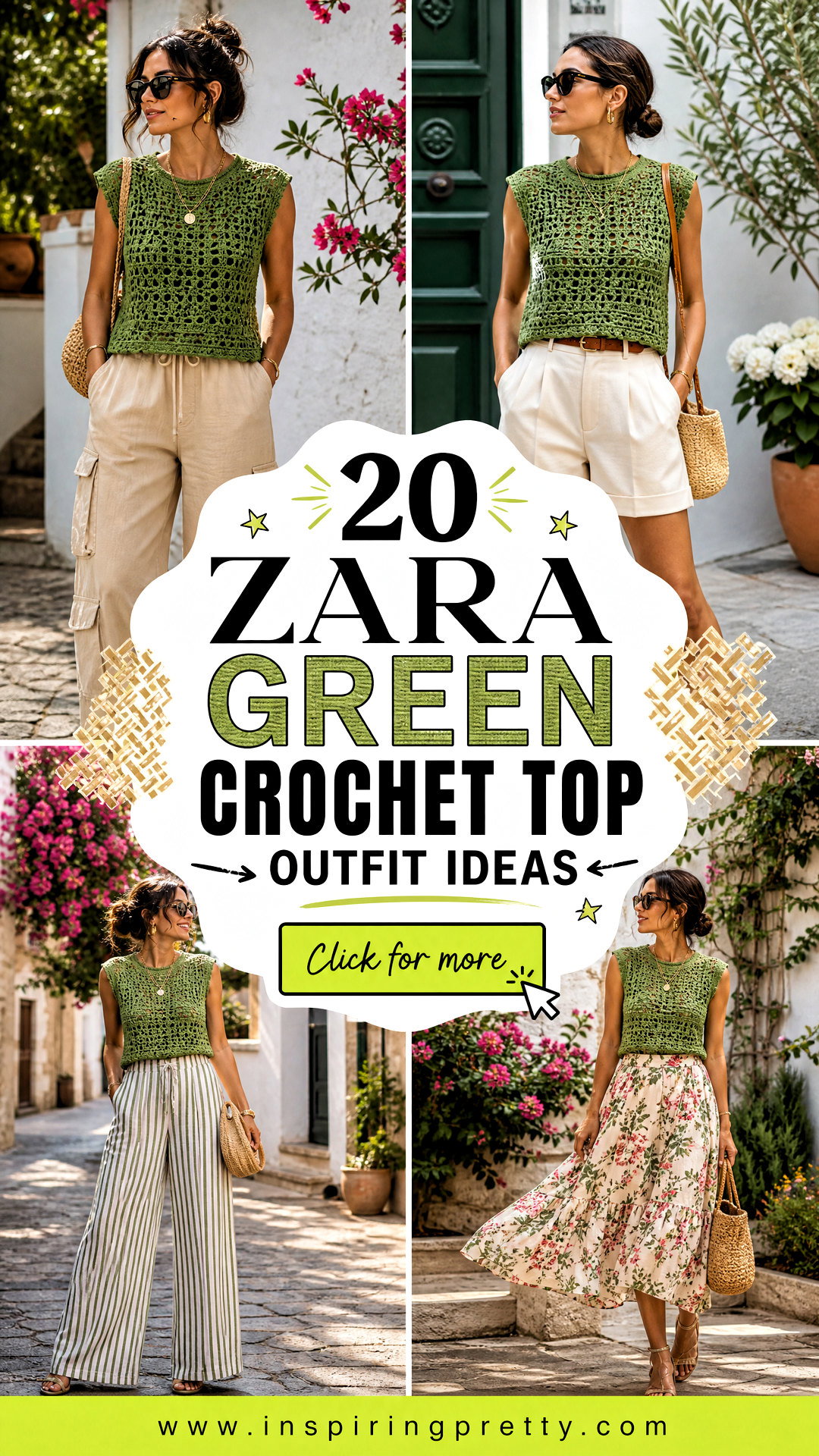 20 Zara Green Crochet Top Outfit Ideas for Fresh Summer Style - 20 Zara Green Crochet Top Outfit Ideas for Fresh Summer Style