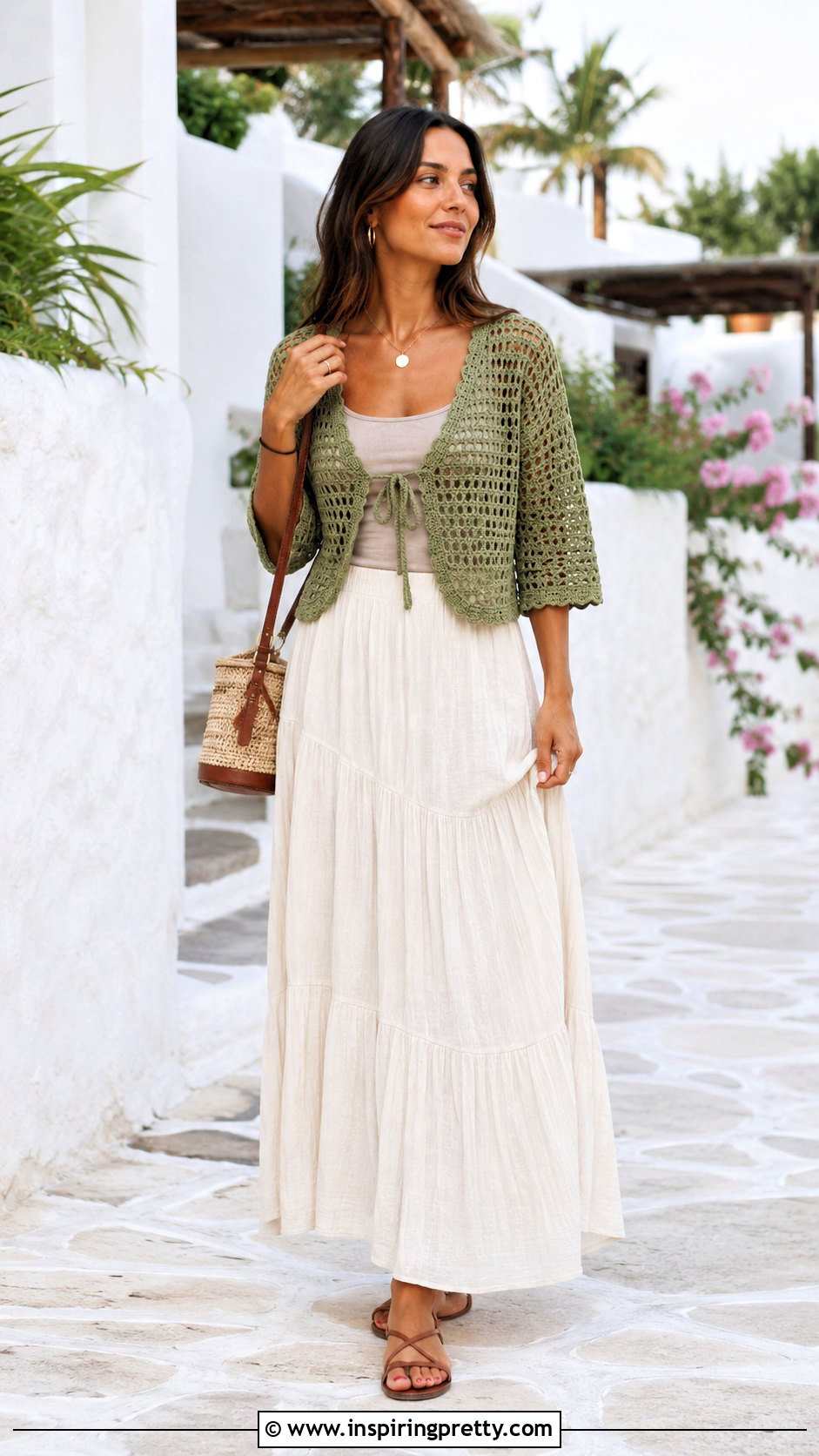 Zara Green Crochet Top With Cream Maxi Skirt - 20 zara green crochet top outfit ideas