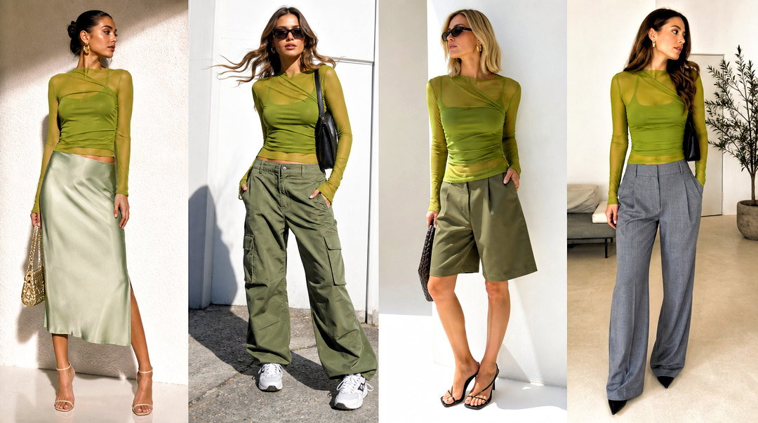 20 Zara Green Mesh Top Outfit Ideas for Bold Night-Out Style