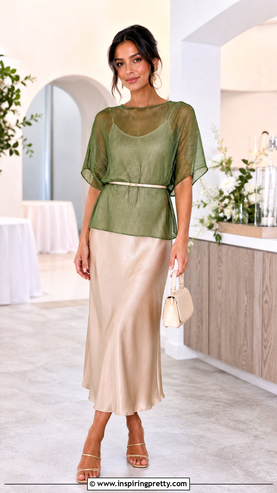 Zara Green Mesh Top Over A Slip Dress - 20 Zara Green Mesh Top outfit ideas