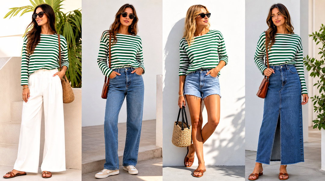 20 Zara Green Striped Top Outfit Ideas for Fresh Everyday Style
