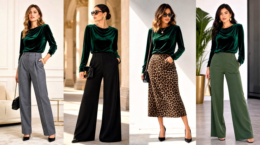 20 Zara Green Velvet Top Outfit Ideas for Luxe Evening Style