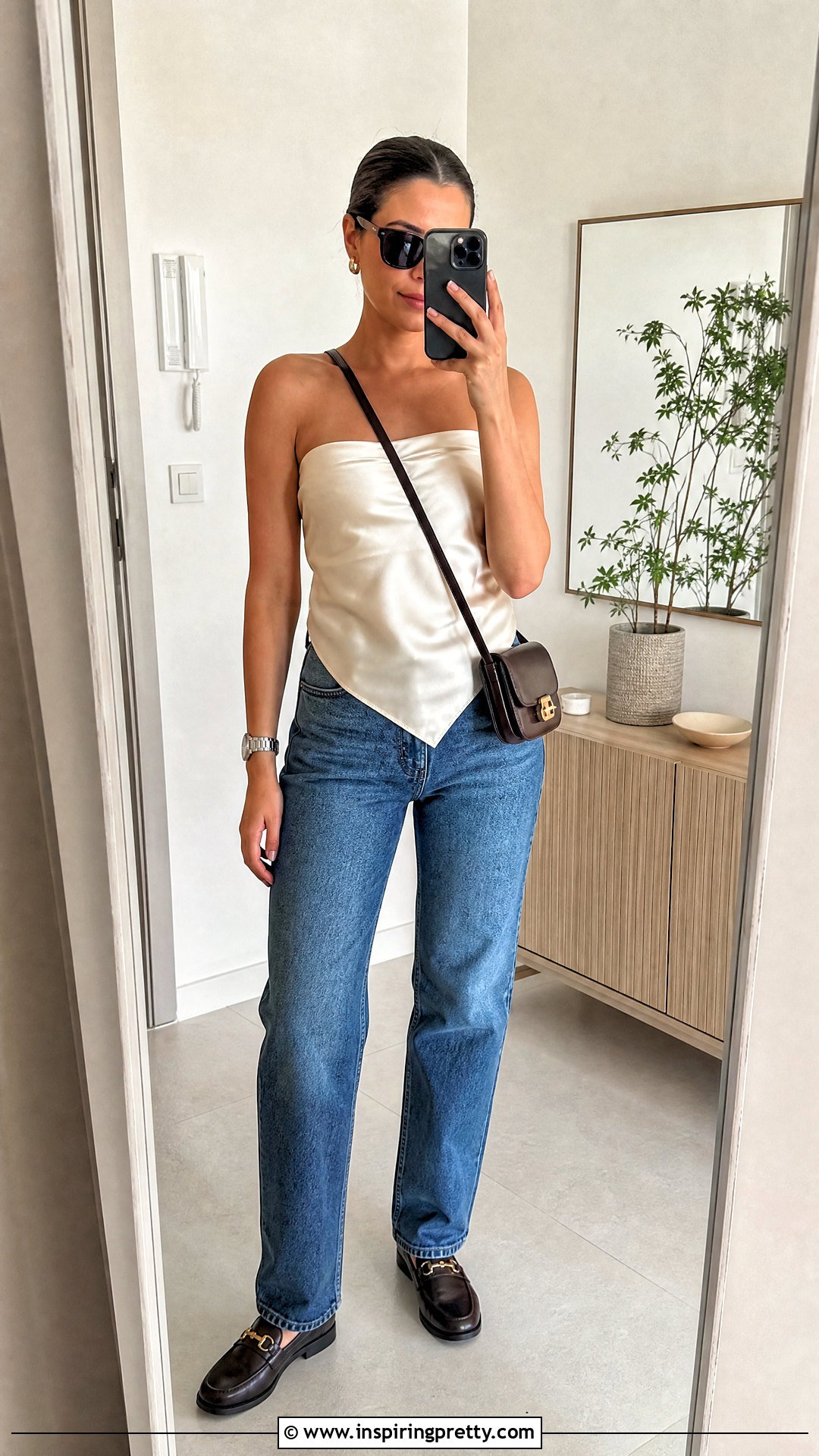 Zara Handkerchief Top With Straight Leg Jeans - 20 handkerchief top zara outfit ideas