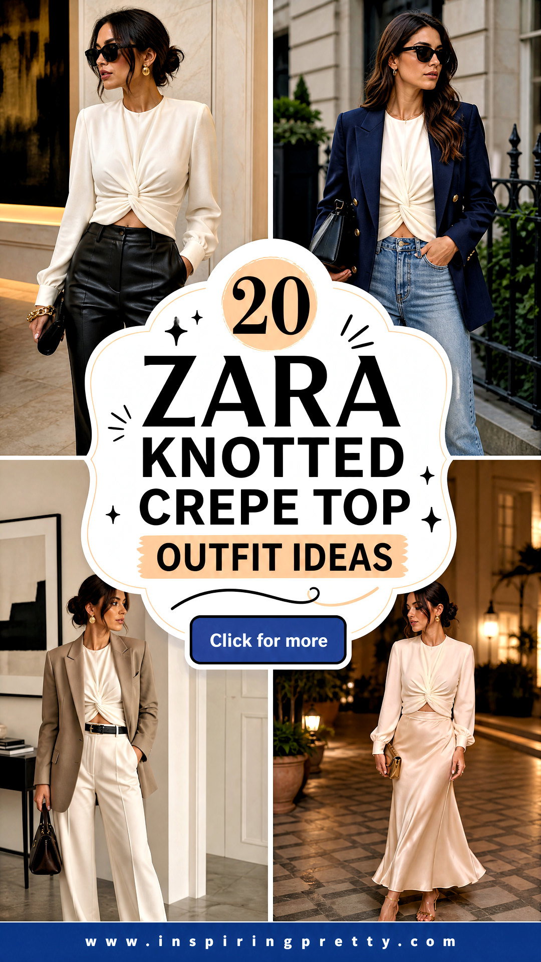 20 Zara Knotted Crepe Top Outfit Ideas for Polished Style - 20 Zara Knotted Crepe Top Outfit Ideas for Polished Style
